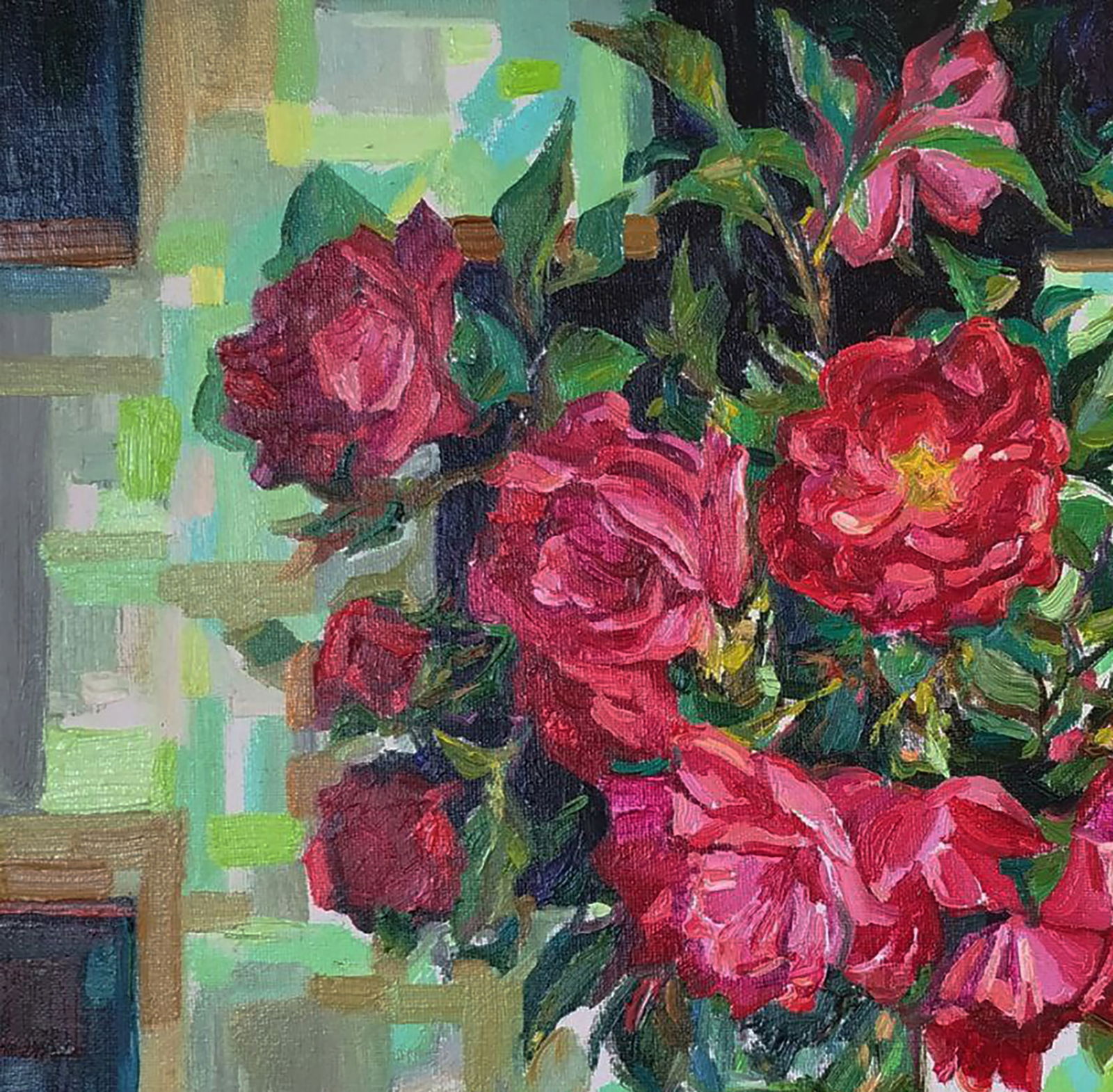 Oil painting Red bright roses Leonid Pavlenko - 4