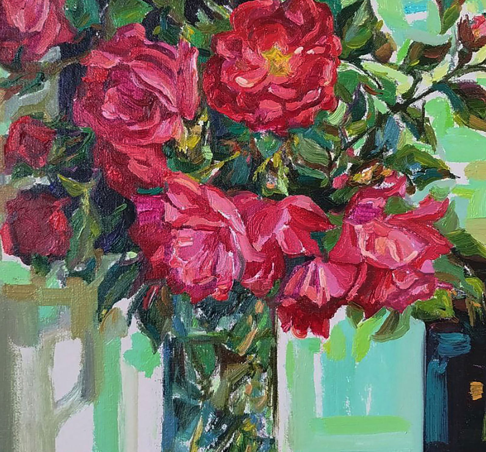 Oil painting Red bright roses Leonid Pavlenko - 6