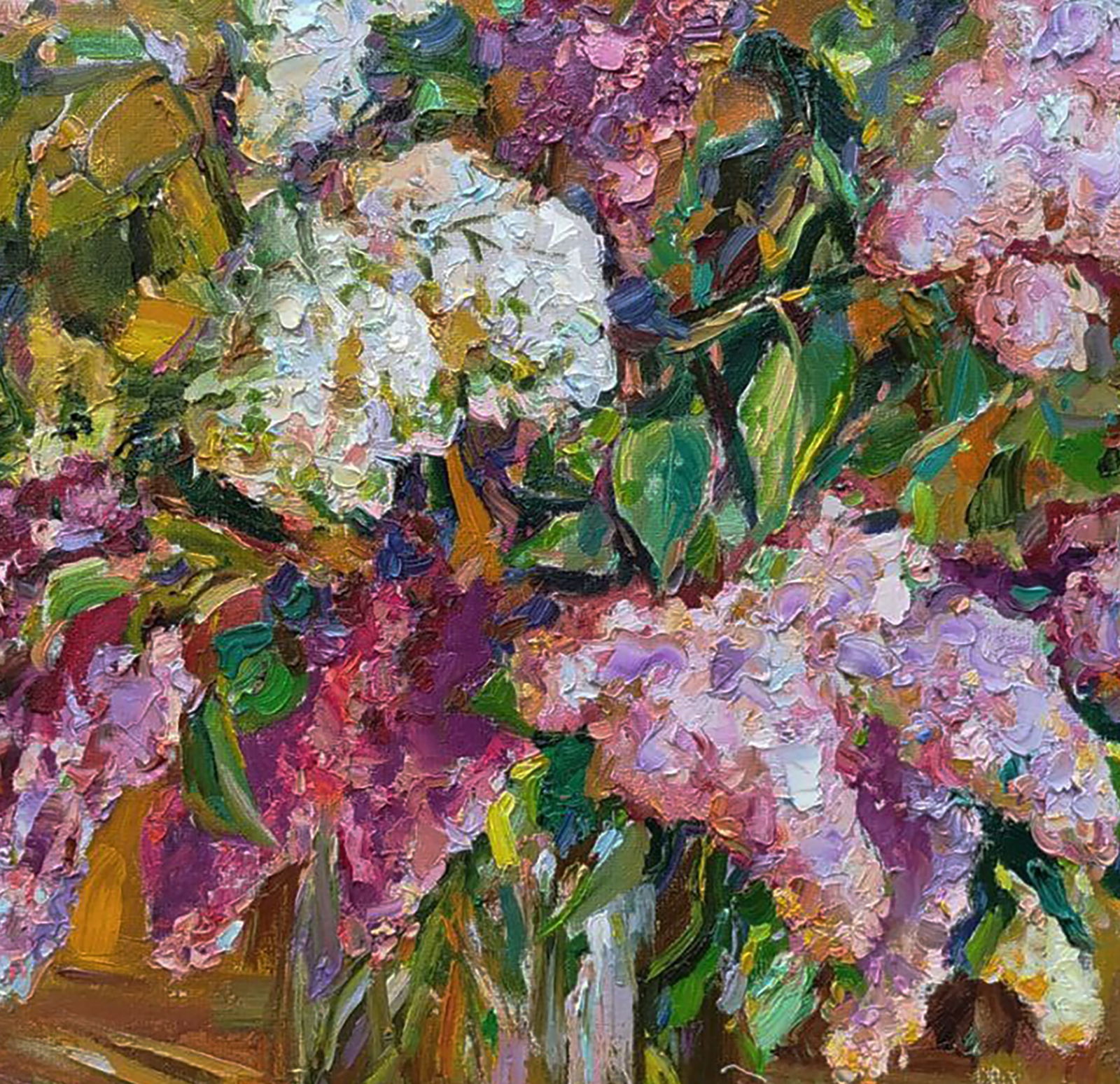 Oil painting Lilac on a warm background Leonid Pavlenko - 6