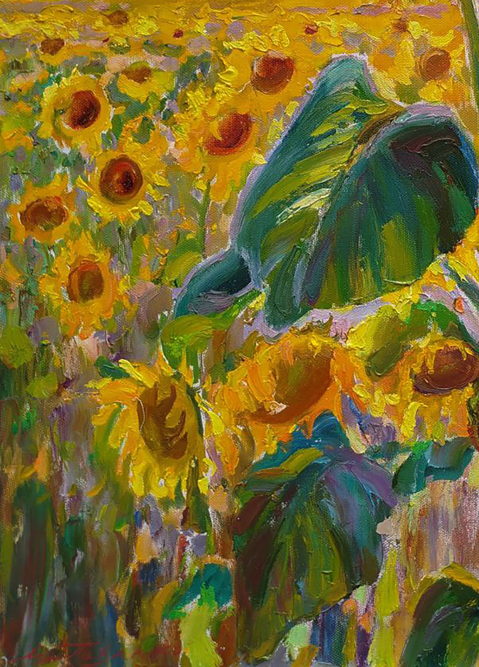 Oil painting Among the sunflowers Leonid Pavlenko - 3