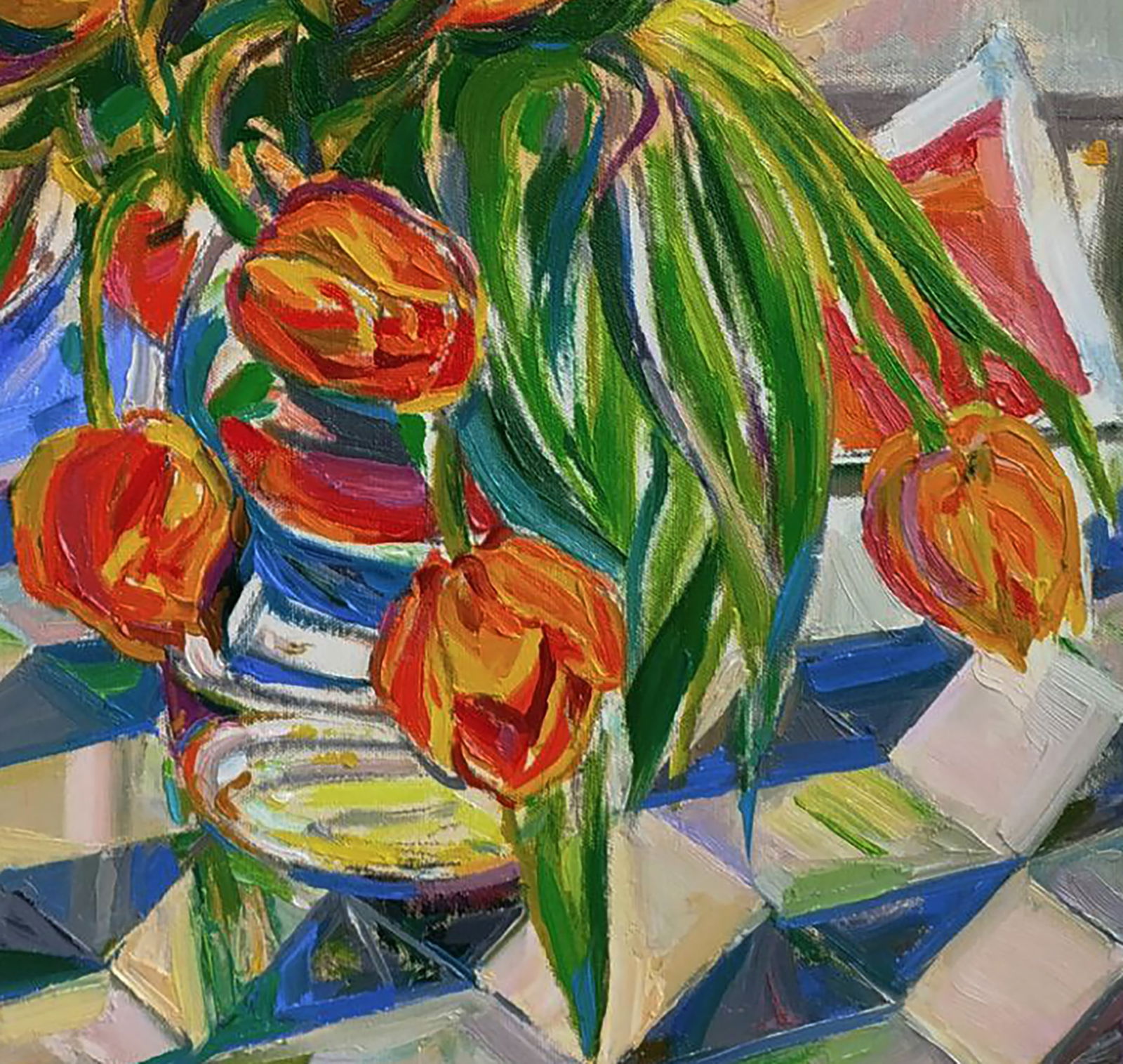 Oil painting A bouquet of morning tulips Leonid Pavlenko - 2
