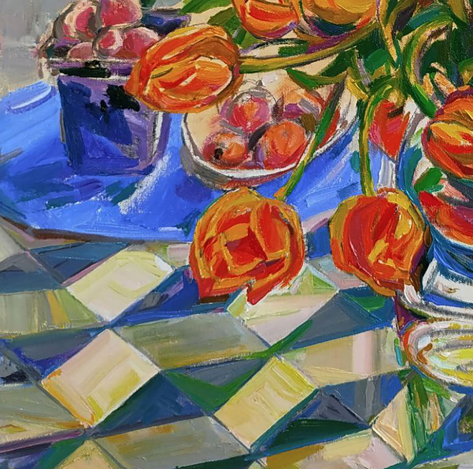 Oil painting A bouquet of morning tulips Leonid Pavlenko - 3