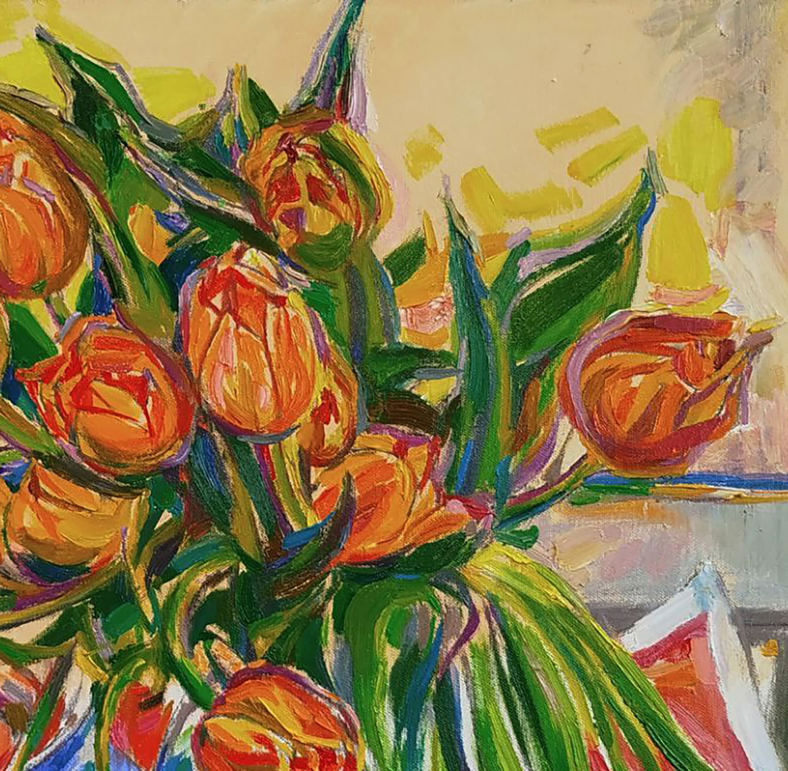 Oil painting A bouquet of morning tulips Leonid Pavlenko - 5