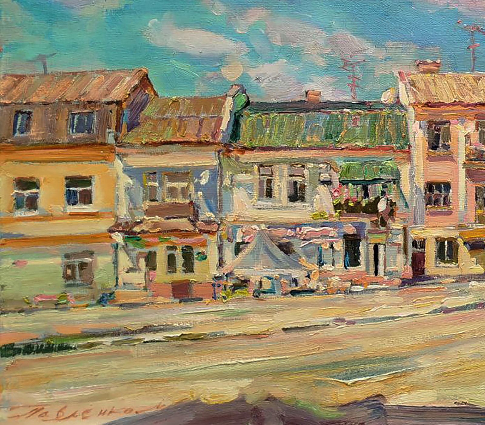 Oil painting Quiet city street Leonid Pavlenko - 3