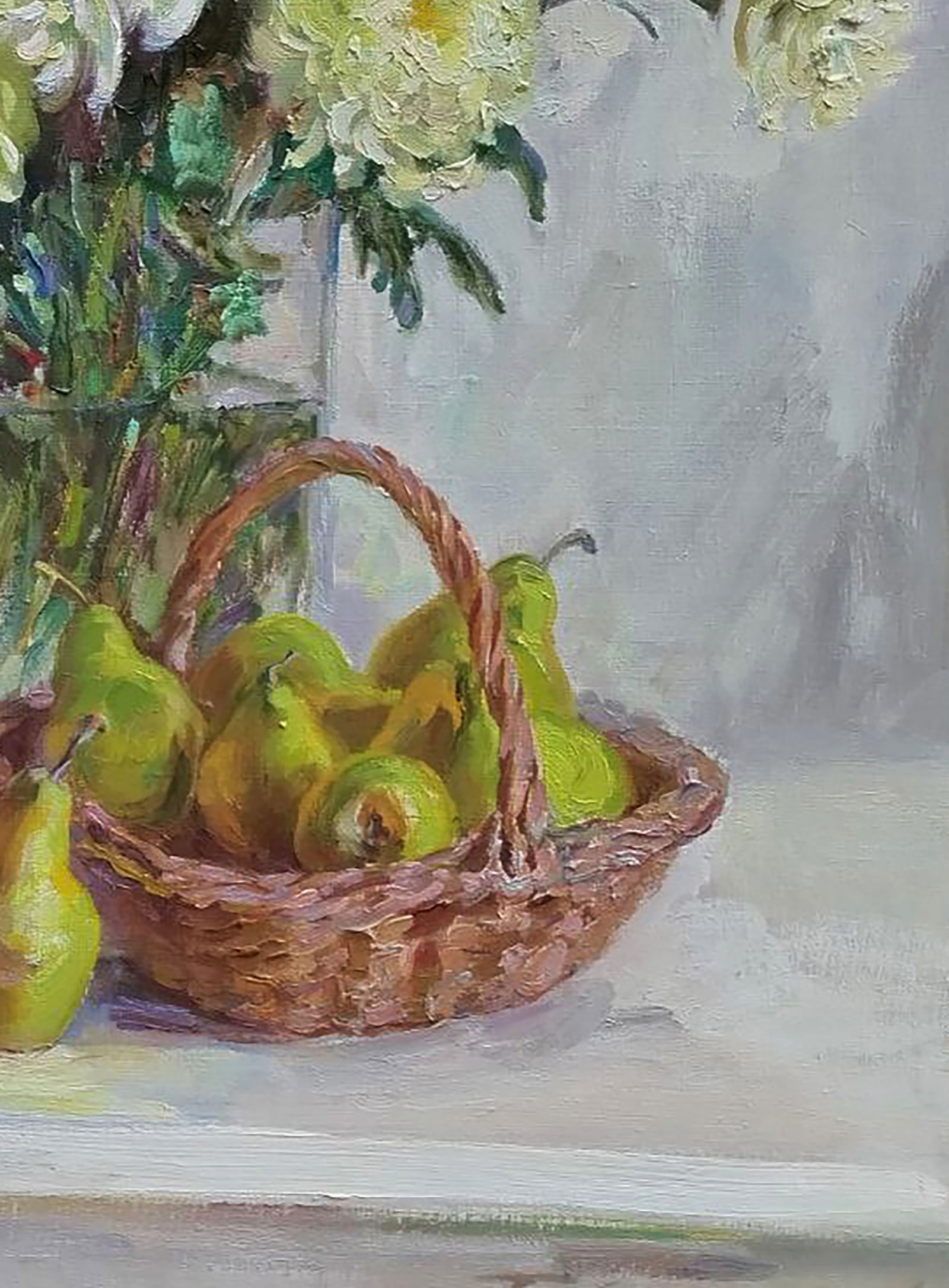 Oil painting Pears with flowers Leonid Pavlenko - 2