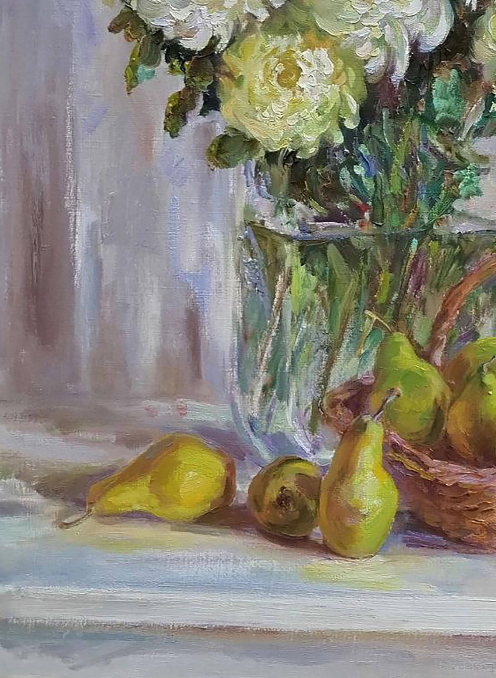 Oil painting Pears with flowers Leonid Pavlenko - 3