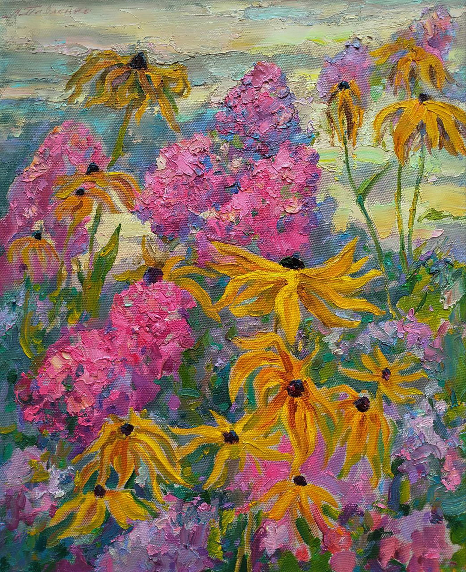 Oil painting The color of summer Leonid Pavlenko: Title: Oil painting The color of summer Leonid Pavlenko Description: 201PAVL Painter: Leonid Pavlenko Size: 55x45 cm/21.65x17.71 inches Components: oil, canvas Original painting CONDITION: excellent A