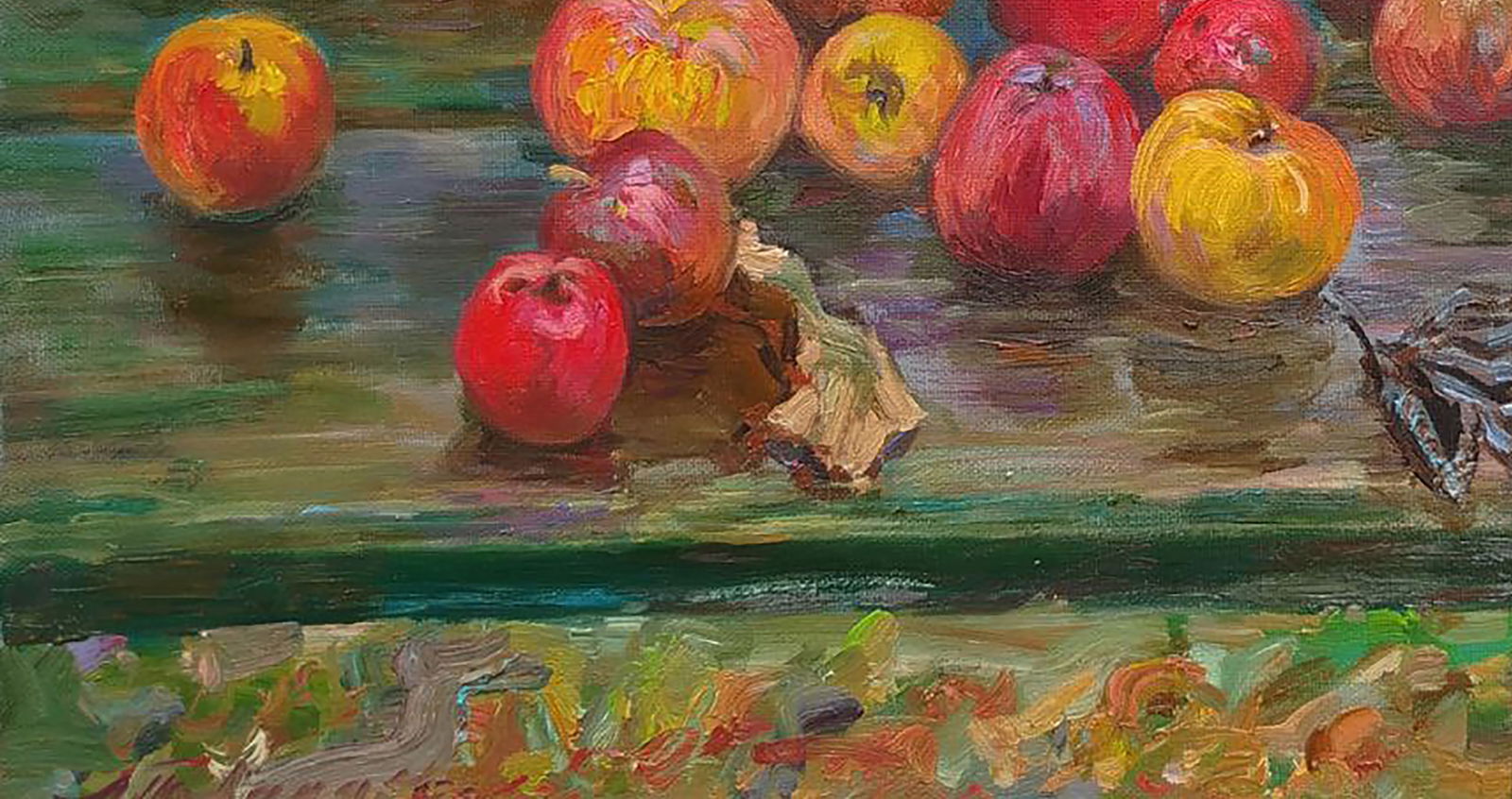 Oil painting Apples after the rain Leonid Pavlenko - 3