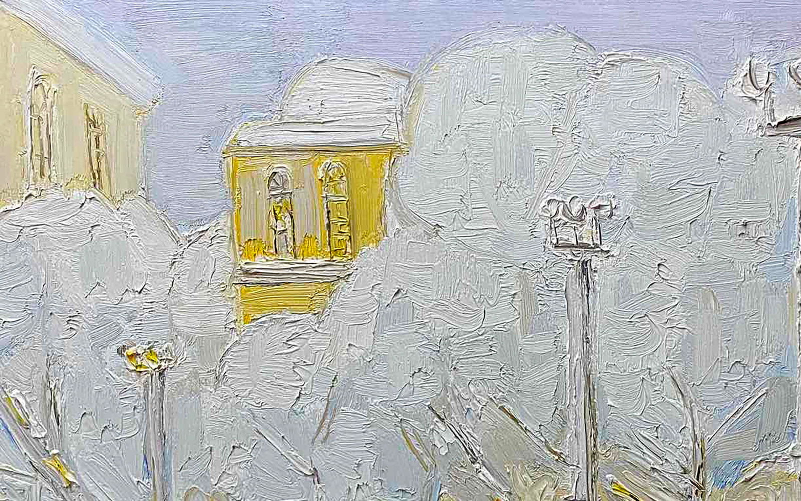 Oil painting Winter city Anatoly Lavrenko - 2