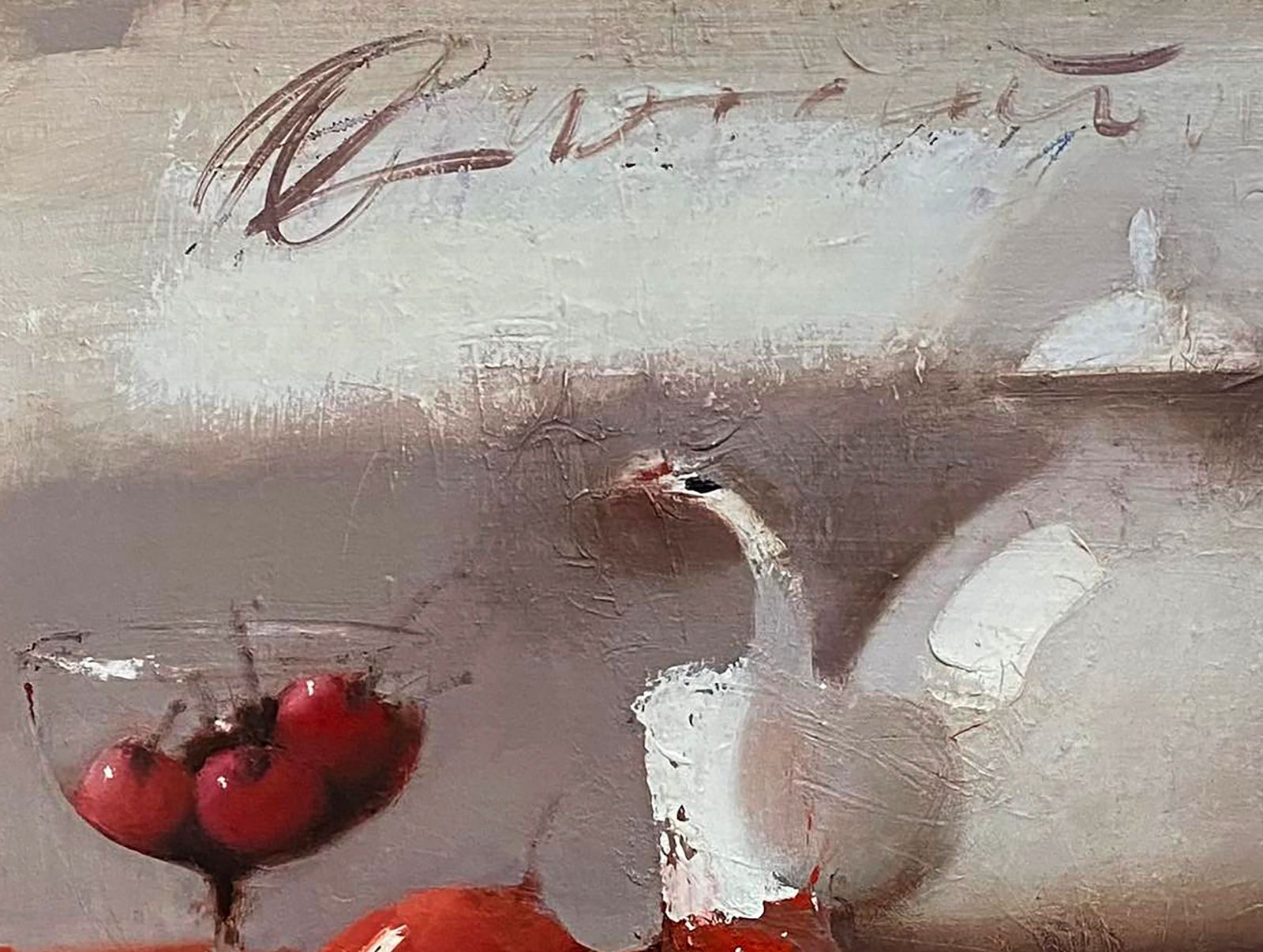 Oil painting Still life with cherries Oleg Gizhiy - 2