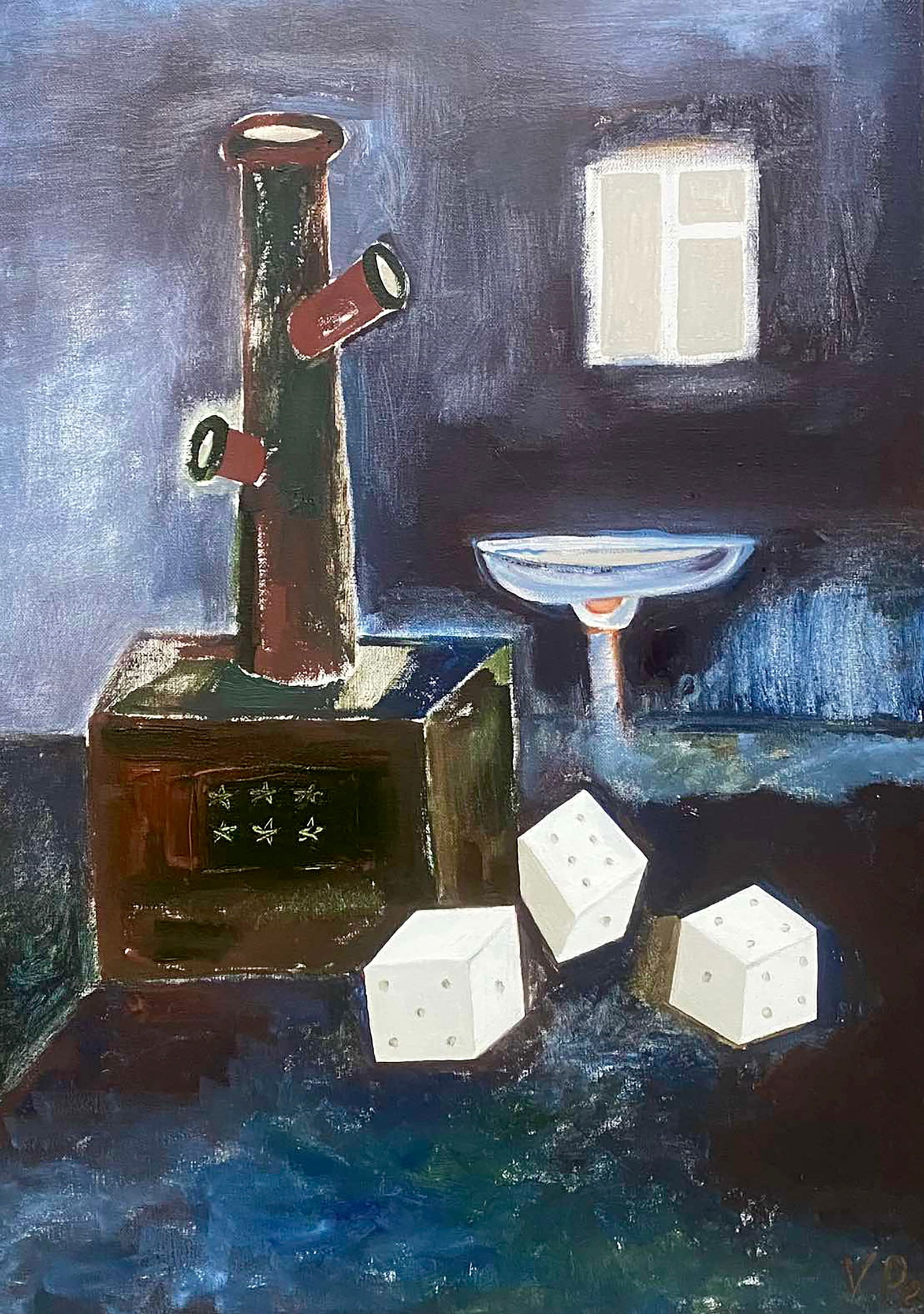 Oil painting Cognac and bones Valery Petushynskyi: Title: Oil painting Cognac and bones Valery Petushynskyi Description: 37POLT Painter: Valery Petushynskyi Size: 50x70 cm/19.68x27.55 inches Components: oil, canvas Original painting CONDITION: