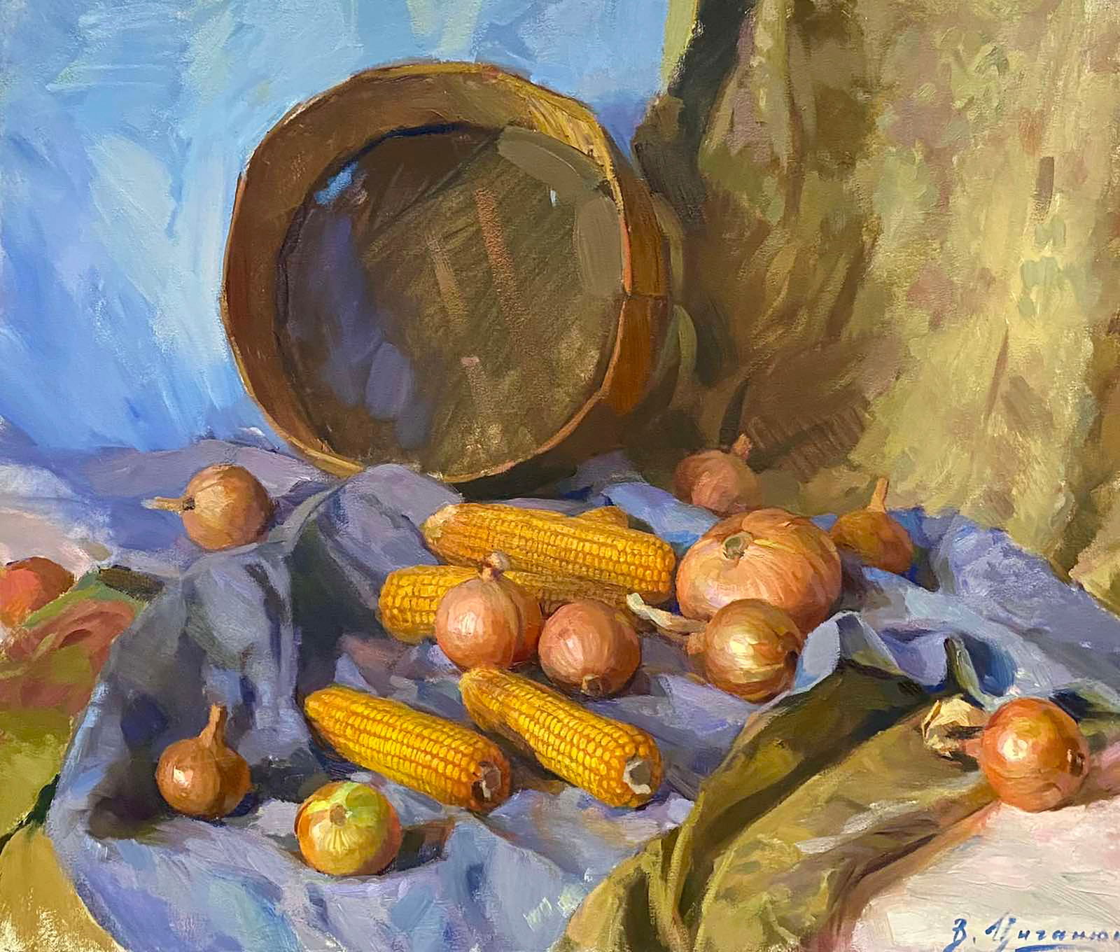 Oil painting Rural still life Viktor Tsiganyuk