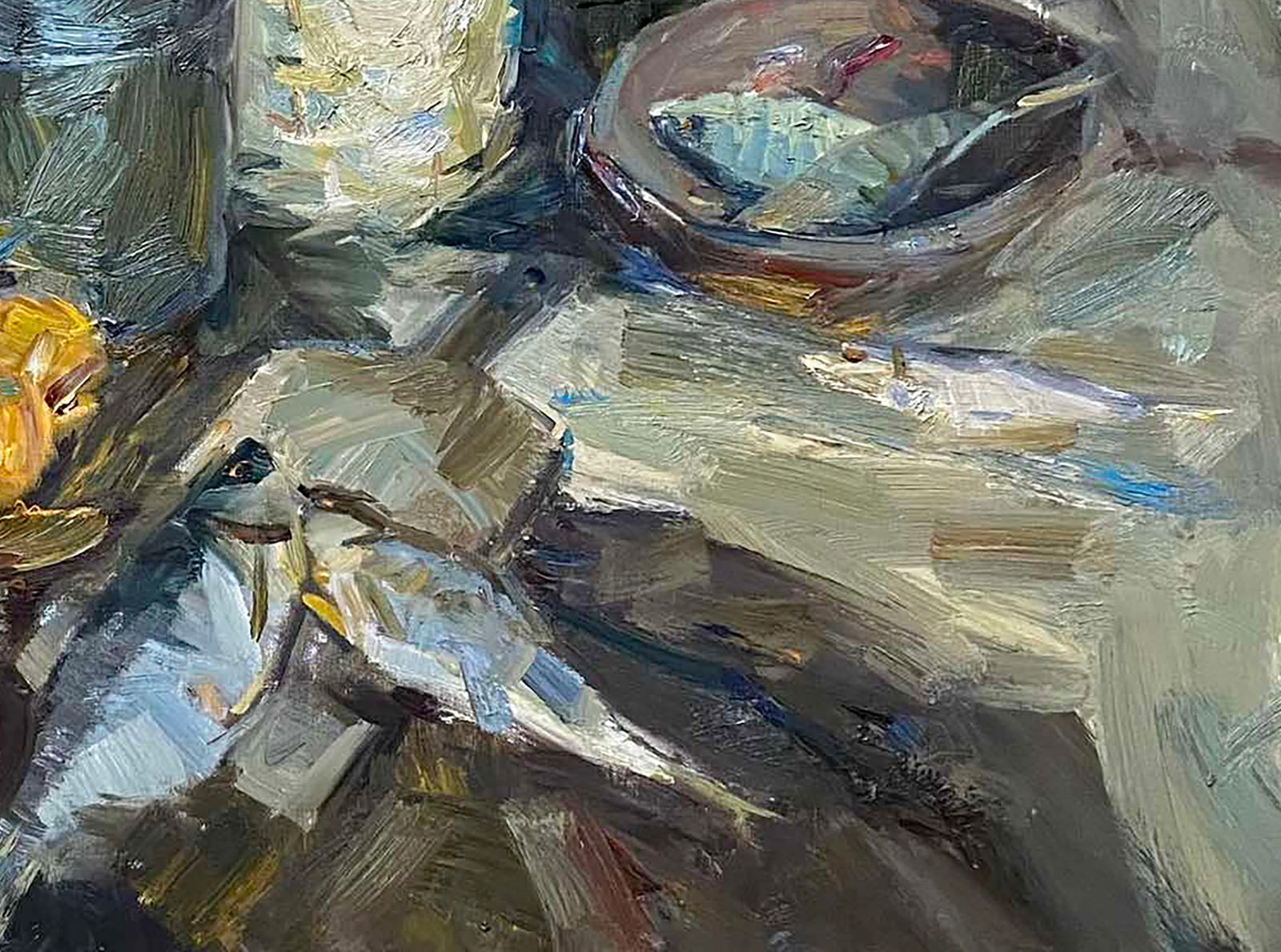 Oil painting Still life with fish Vladimir Kovalev - 5