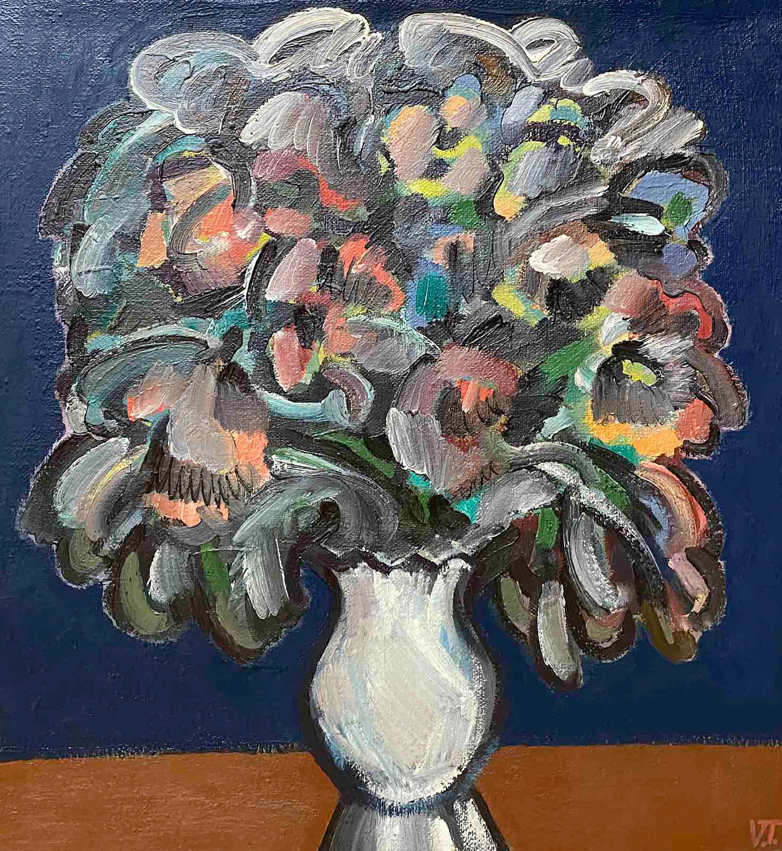 Oil painting Flower by the window Victor Tretyakov: Title: Oil painting Flower by the window Victor Tretyakov Description: 53POLT Painter: Victor Tretyakov Size: 91x87 cm/35.82x34.25 inches Components: oil, canvas Original painting CONDITION: