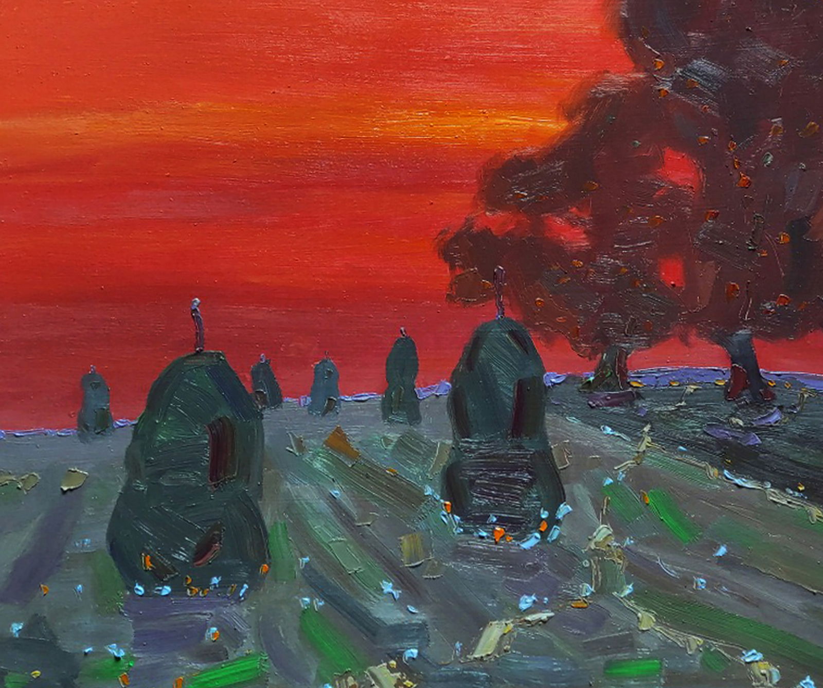 Oil painting Crimson Evening Yaroslav Savchyn - 4