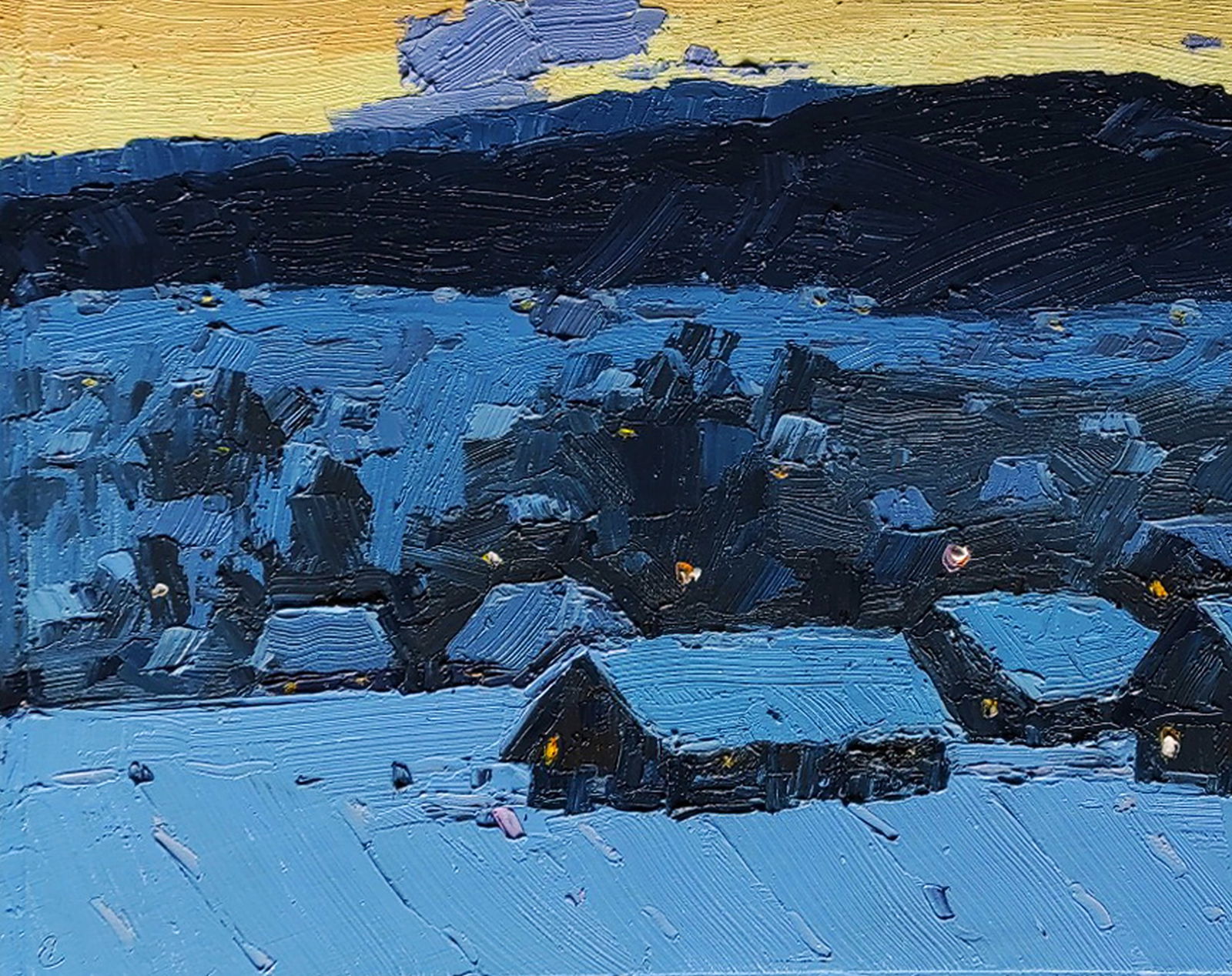 Oil painting Quiet winter evening Yaroslav Savchyn - 4