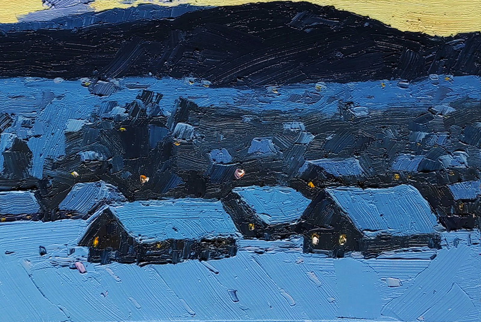 Oil painting Quiet winter evening Yaroslav Savchyn - 5