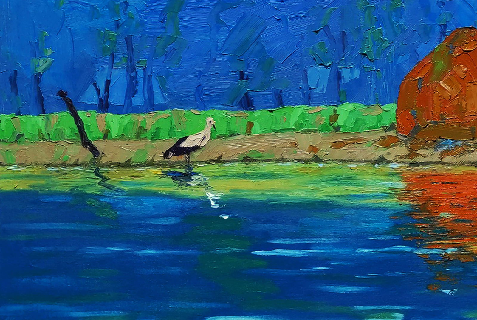 Oil painting The river rose in the summer Yaroslav Savchyn - 2