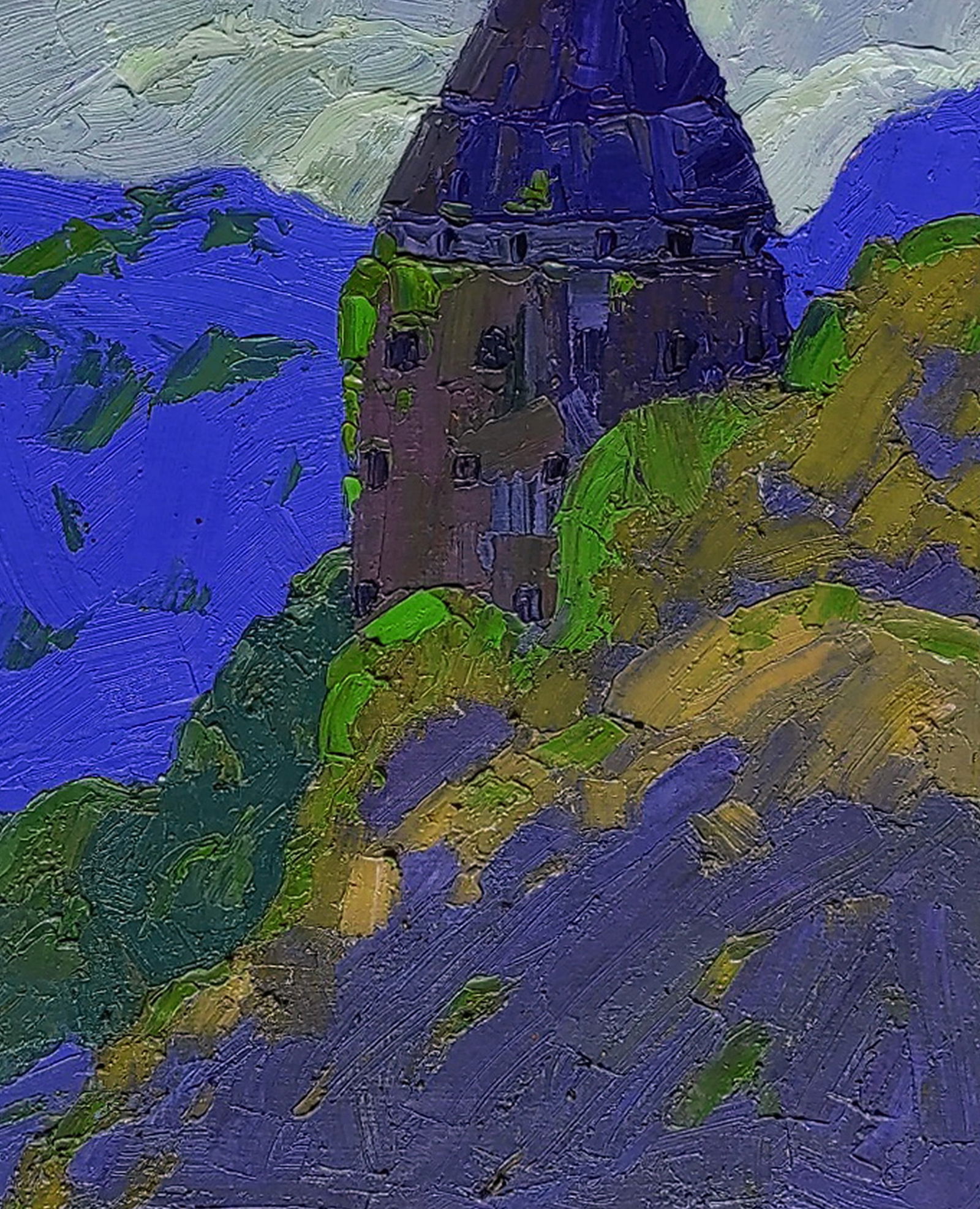 Oil painting Tower in the mountains Yaroslav Savchyn - 5