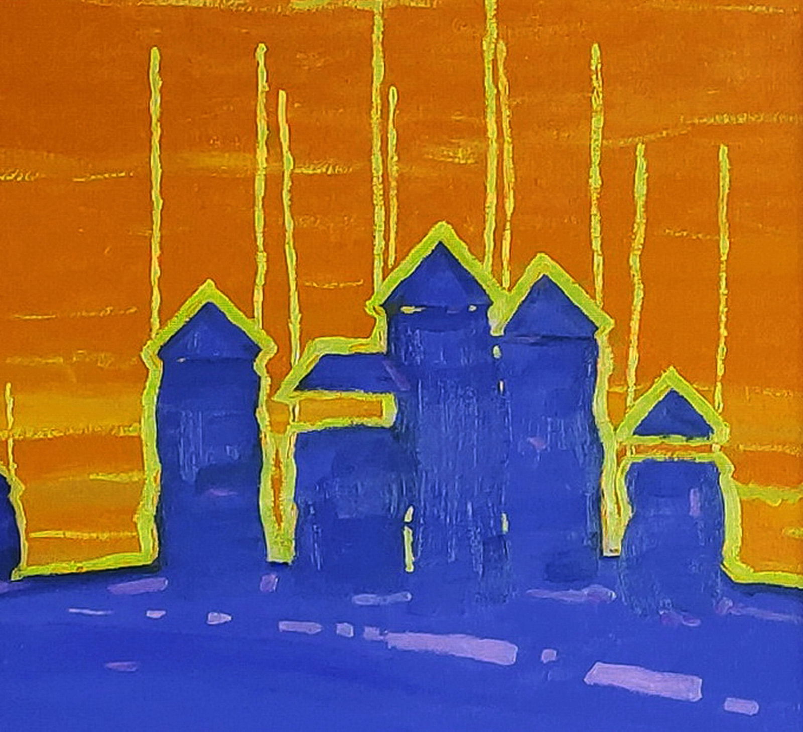 Oil painting Guard towers in the field Yaroslav Savchyn - 5