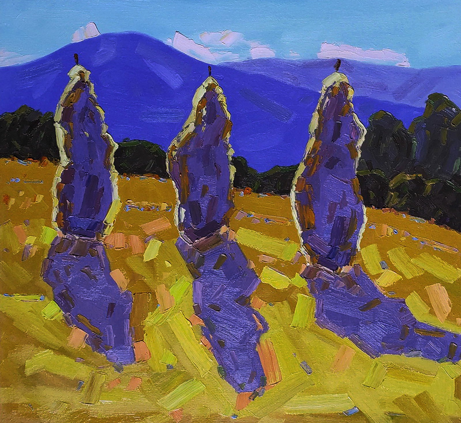 Oil painting Shadows from a haystack Yaroslav Savchyn: Title: Oil painting Shadows from a haystack Yaroslav Savchyn Description: 105SAVCH Painter: Yaroslav Savchyn Size: 57x61 cm/22.44x24.01 inches Components: oil, canvas on hardboard Original painting