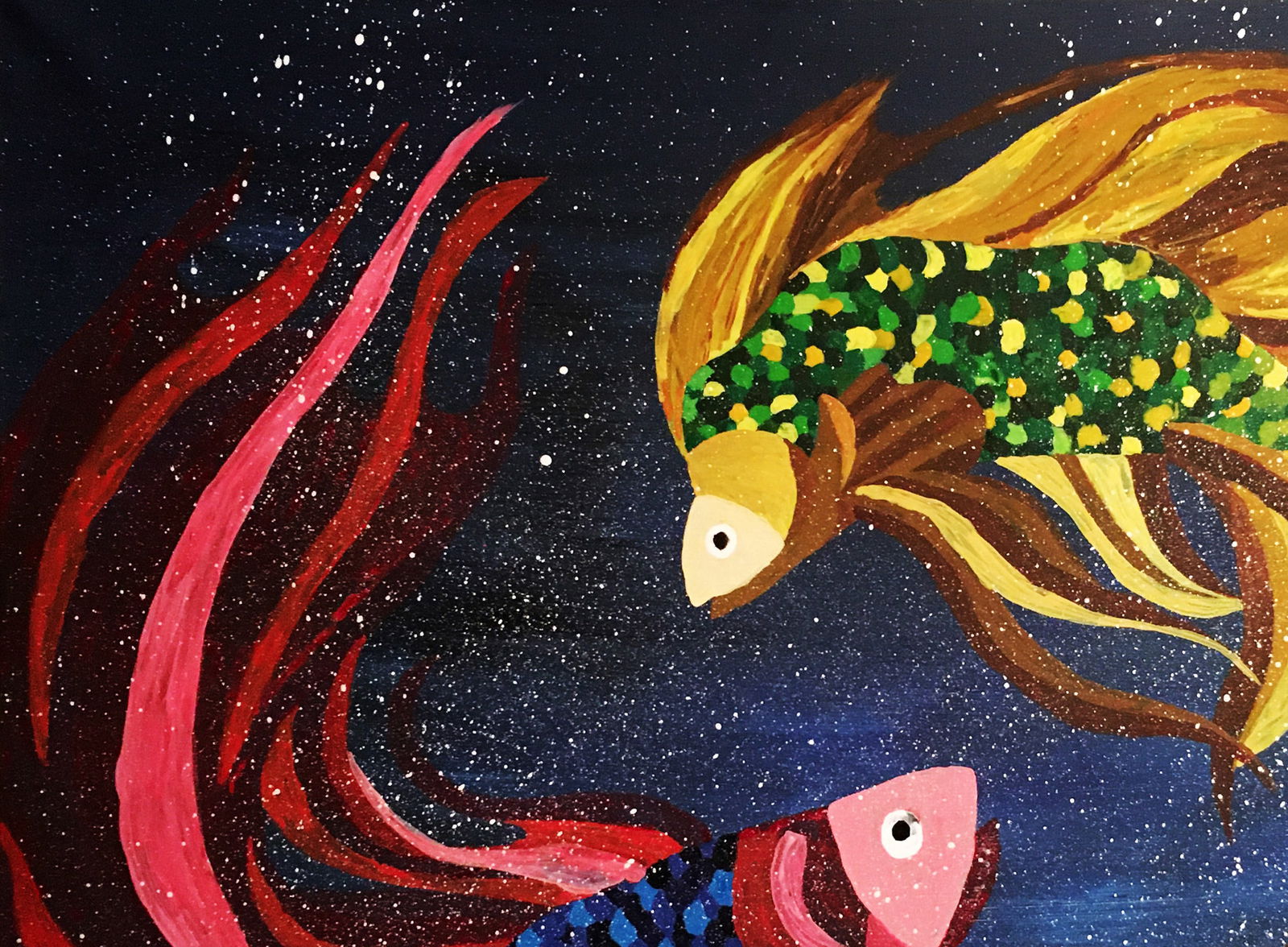 Acrylic painting Dance of Two Universes Irina Sitaylo - 2