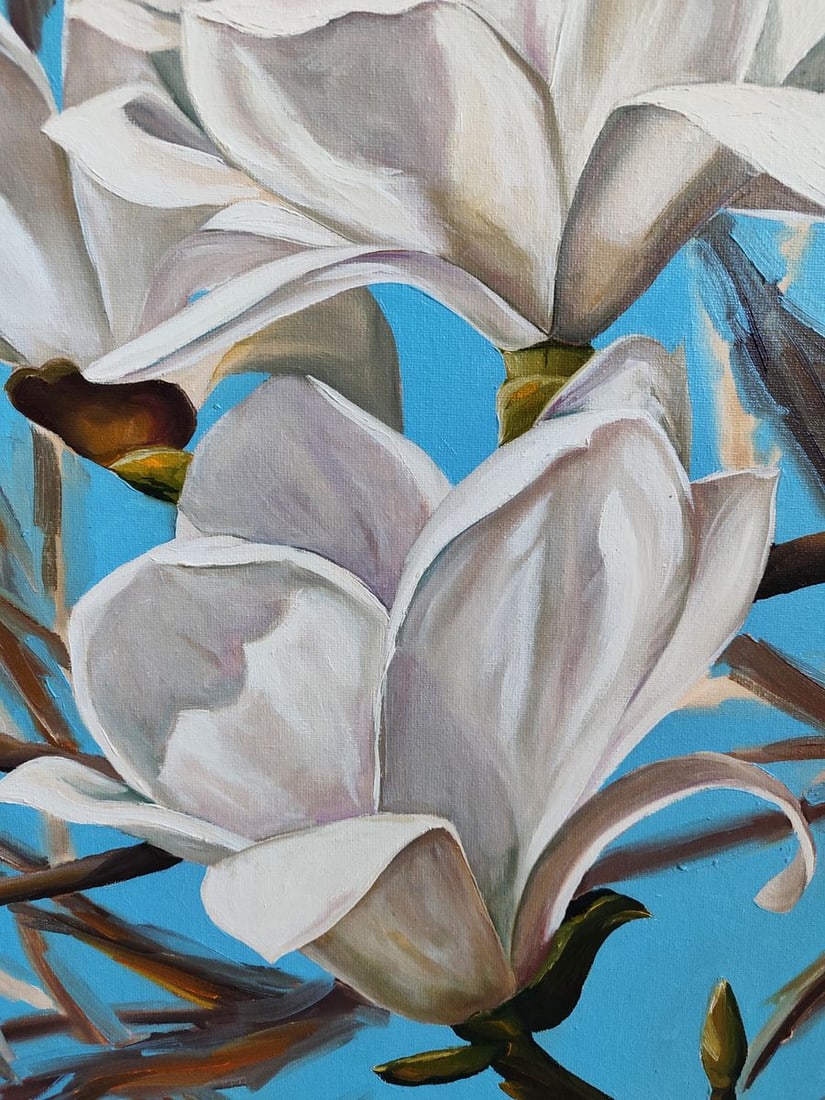 Oil painting White Magnolias Oksana Sklym - 3