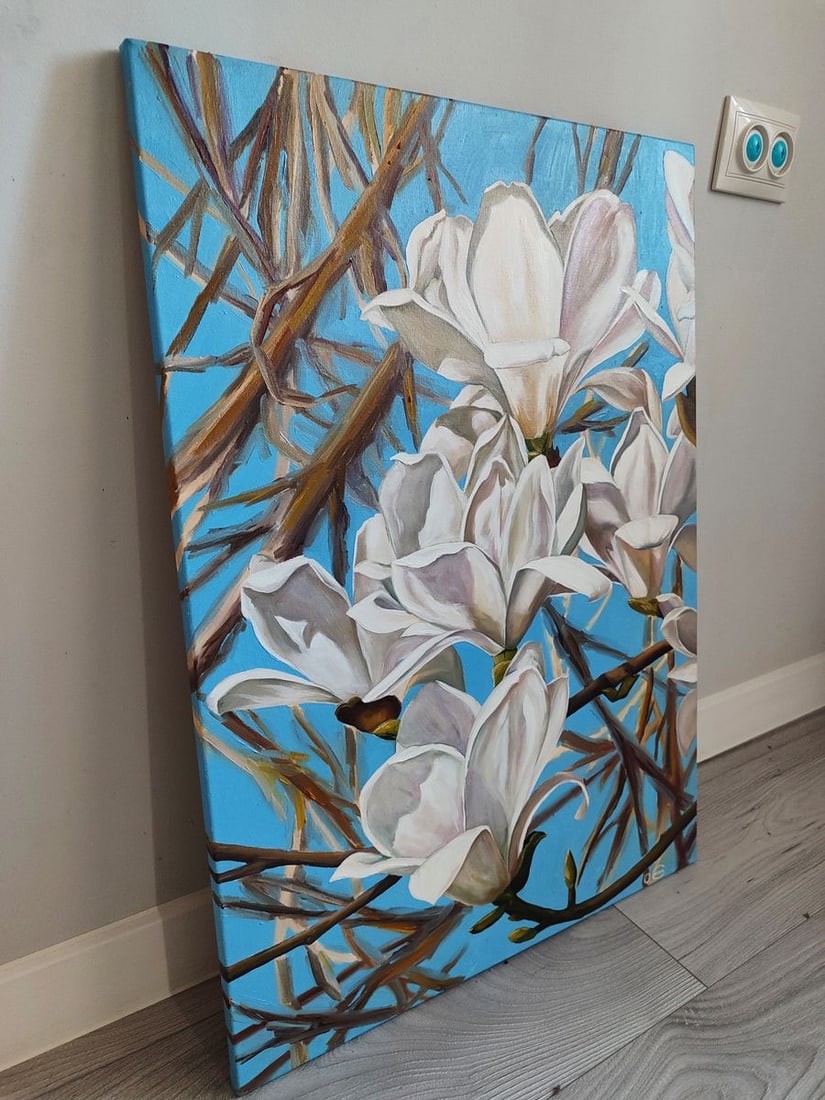 Oil painting White Magnolias Oksana Sklym - 5
