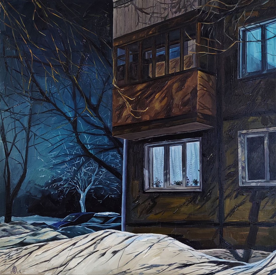 Oil painting Evening on the street Oksana Sklym: Title: Oil painting Evening on the street Oksana Sklym Description: 6SKLIM Painter: Oksana Sklym Size: 50x50 cm/19.68x19.68 inches Components: oil, canvas Original painting CONDITION: excellent ARTIST
