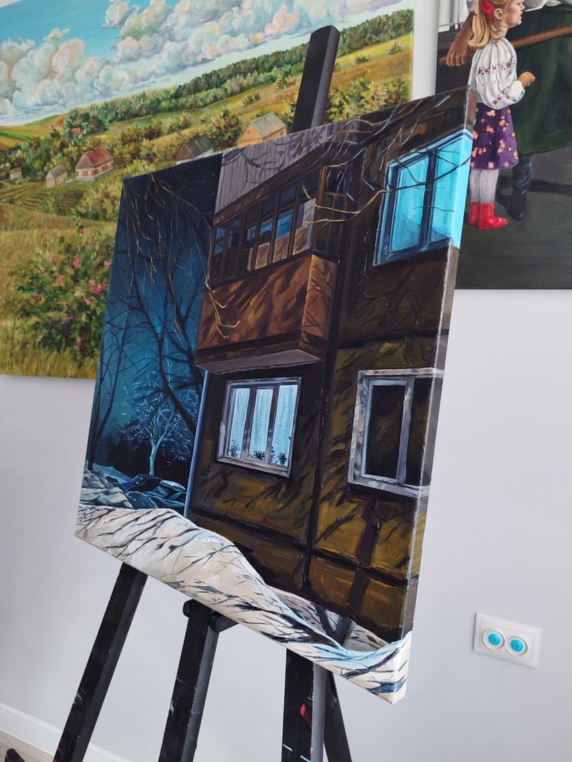 Oil painting Evening on the street Oksana Sklym - 2