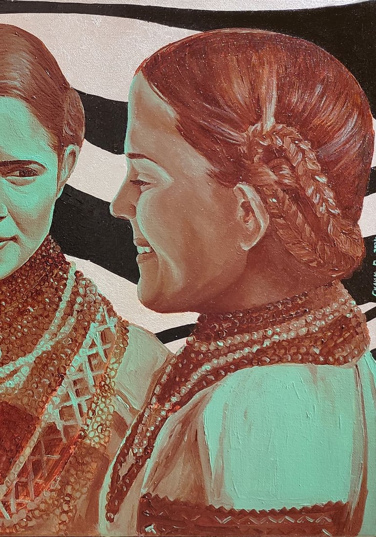 Oil painting Portrait of girls in conversation Oksana Sklym - 6