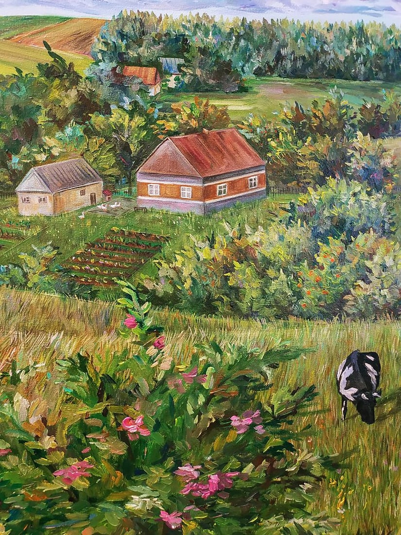 Oil painting Life in the village in summer Oksana Sklym - 3