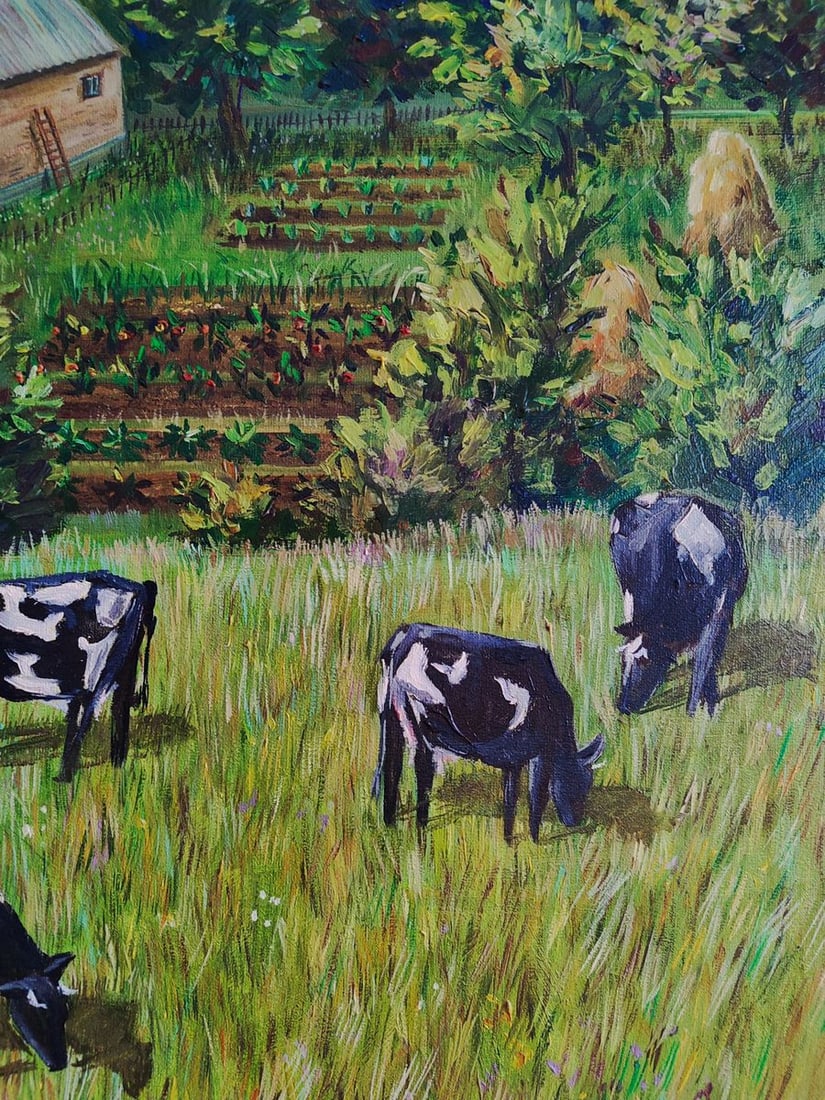 Oil painting Life in the village in summer Oksana Sklym - 6