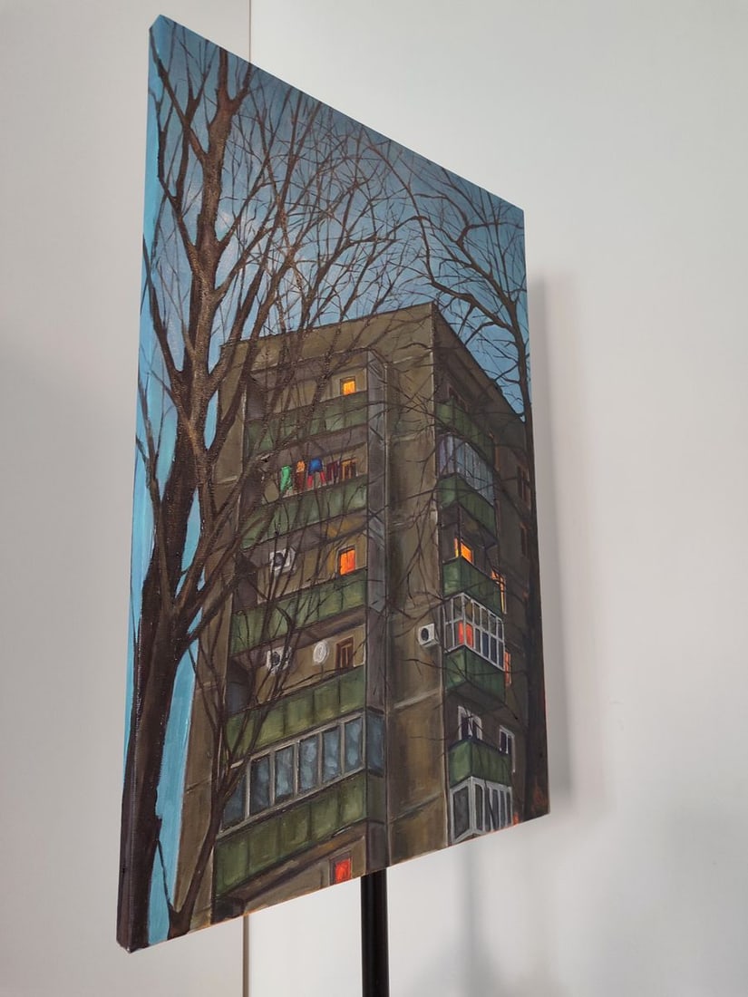 Oil painting City night house Oksana Sklym - 2