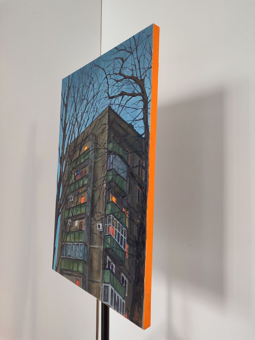 Oil painting City night house Oksana Sklym - 3