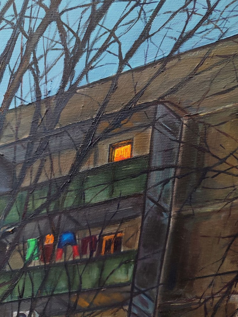 Oil painting City night house Oksana Sklym - 7