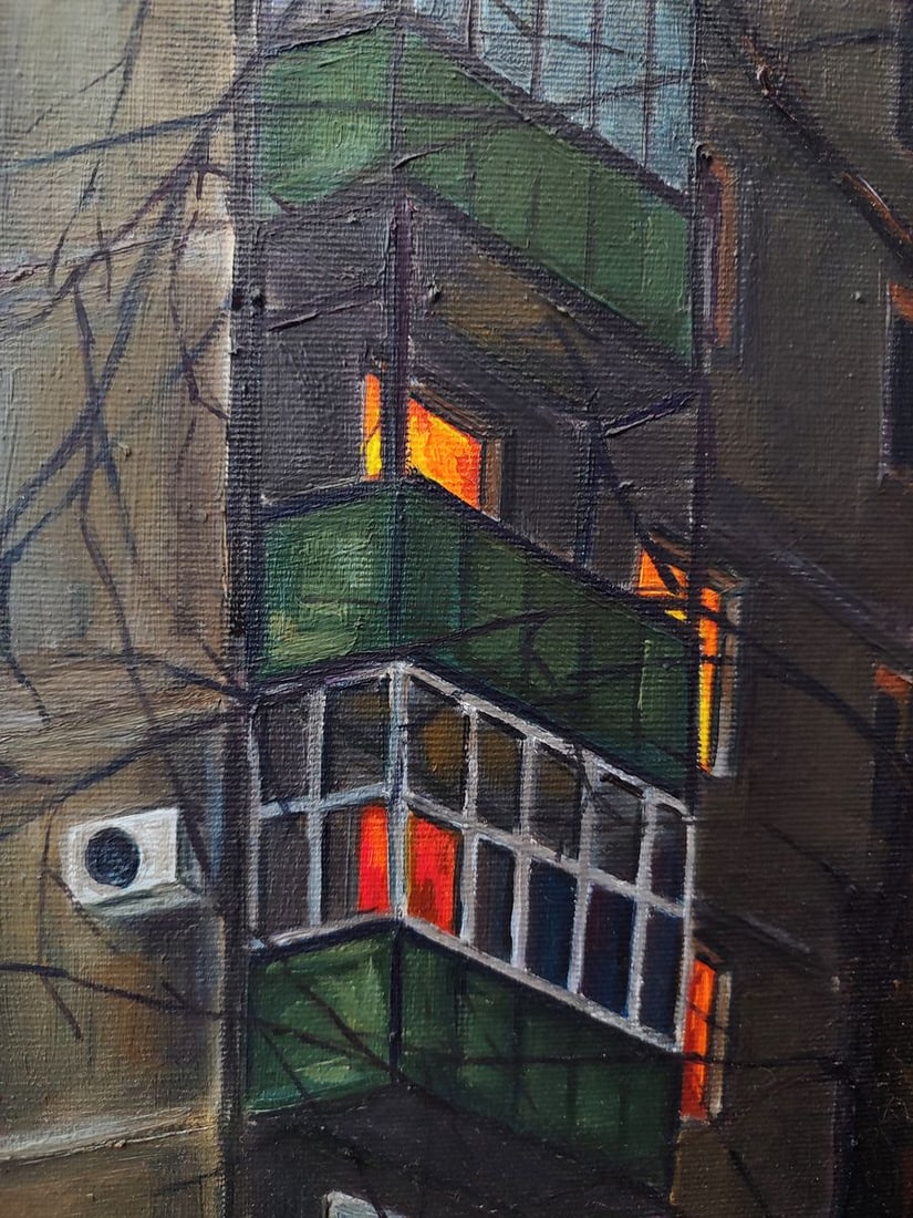 Oil painting City night house Oksana Sklym - 9