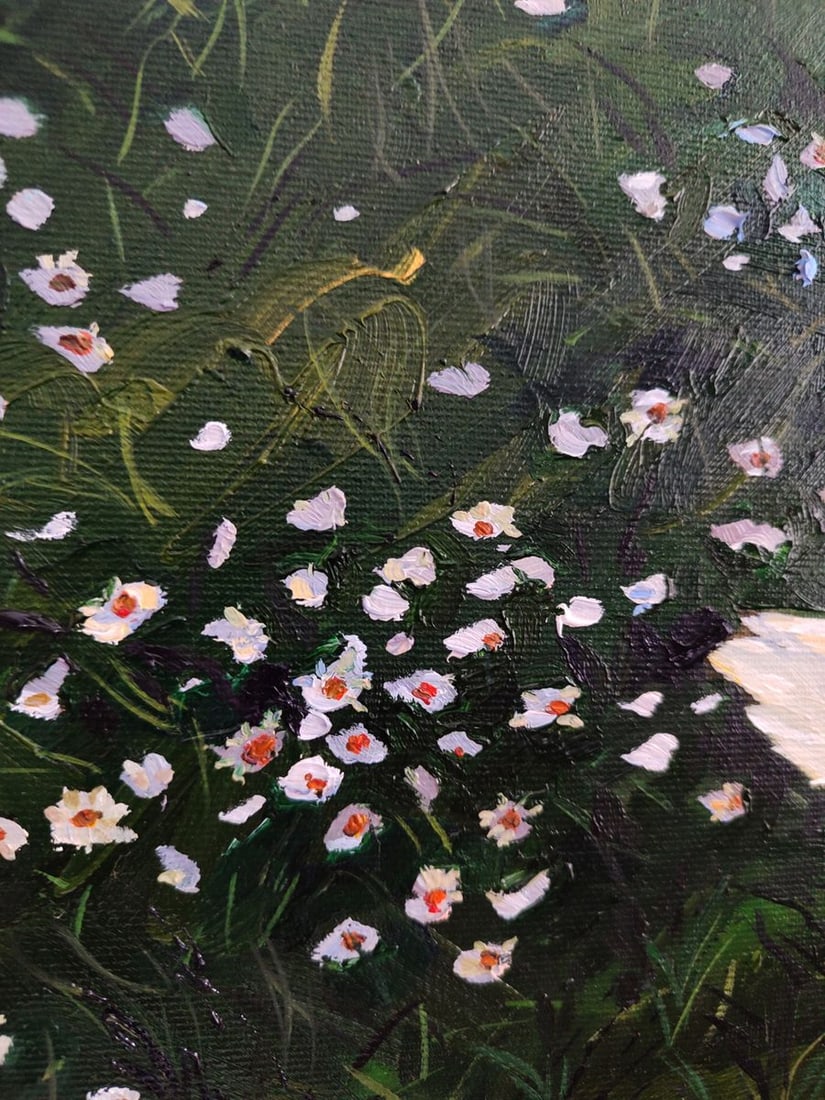 Oil painting Geese's afternoon lunch Oksana Sklym - 6