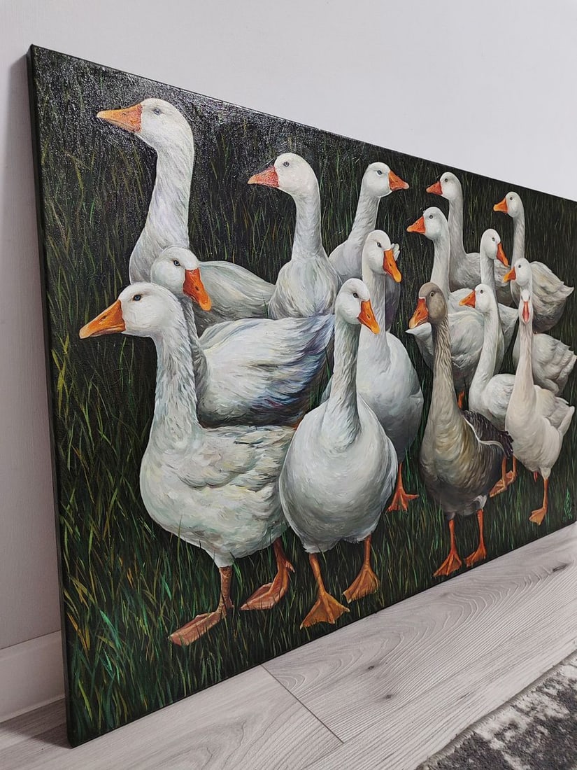 Oil painting Portrait of Geese Oksana Sklym - 2