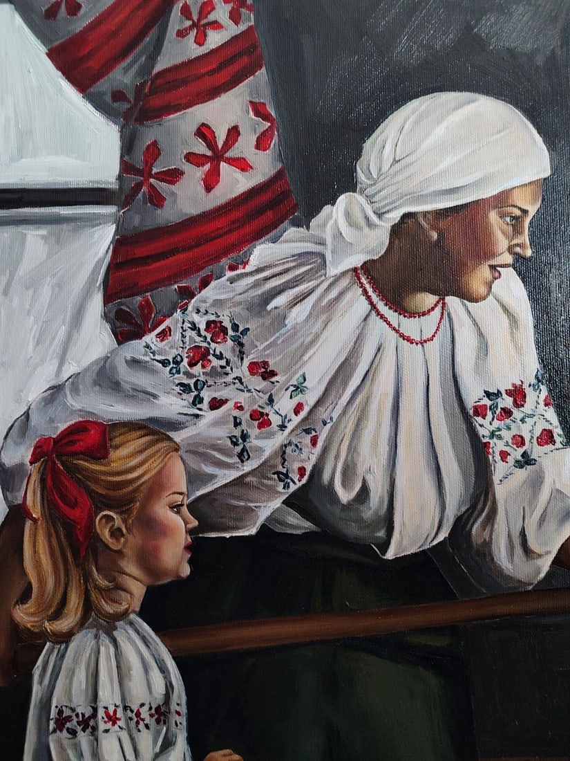 Oil painting Grandma is making pies Oksana Sklym - 5