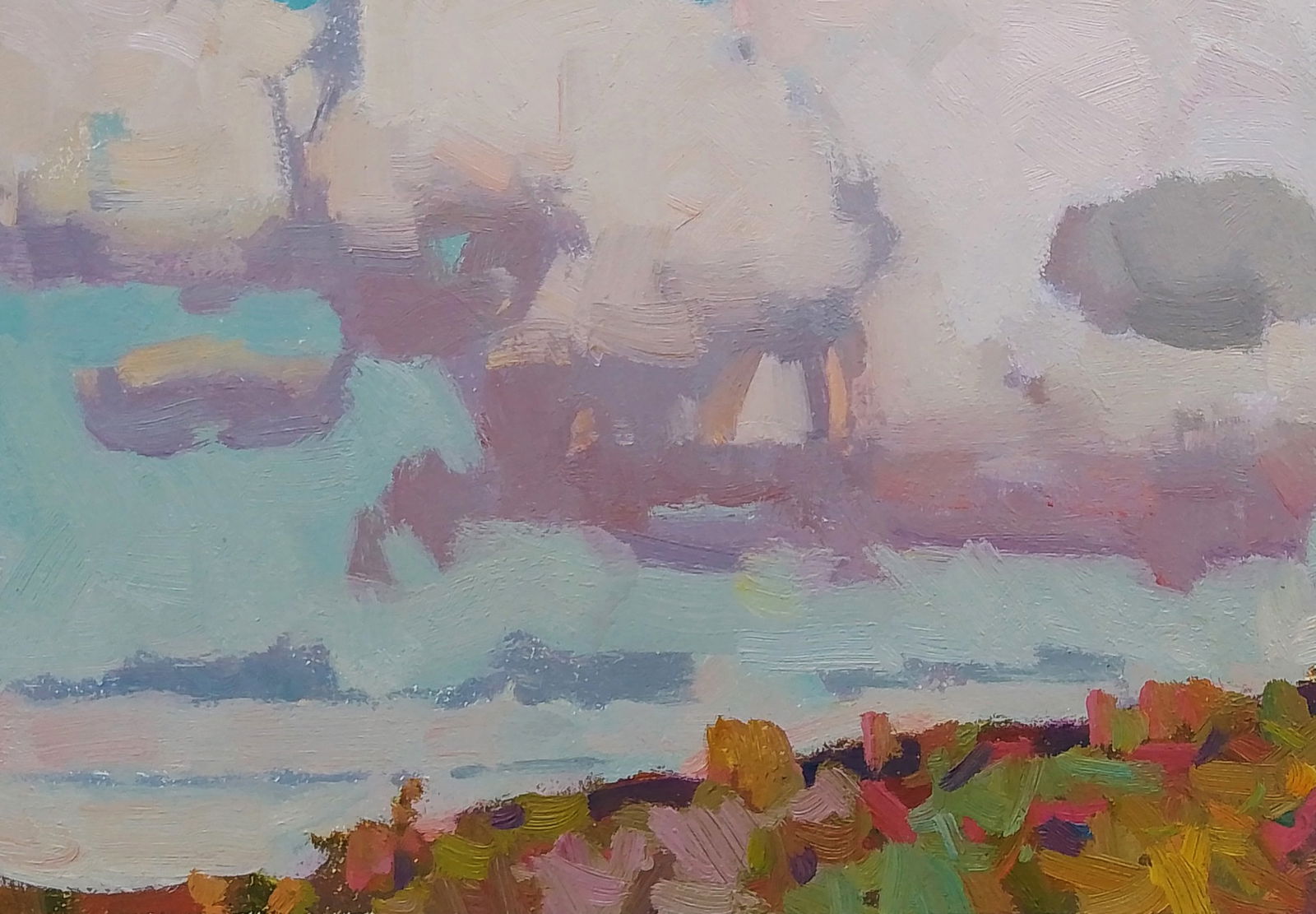 Oil painting Clouds covered the sky in the evening Igor Tuzhikov - 3
