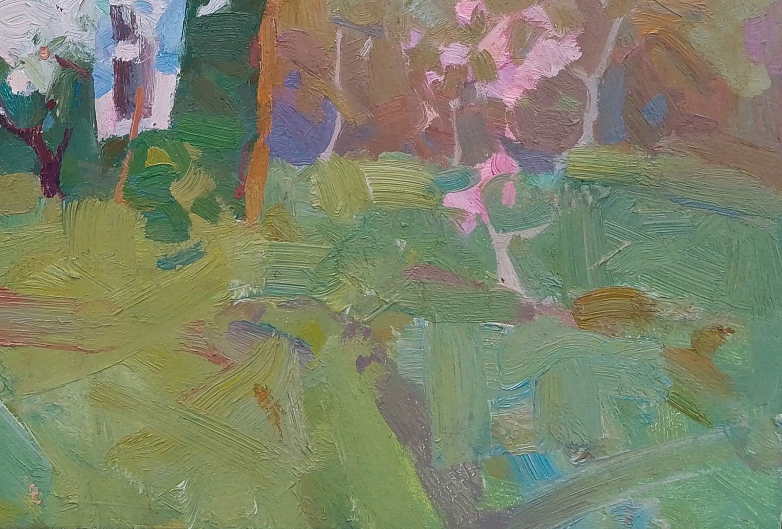 Oil painting Spring tree near the house Igor Tuzhikov - 2