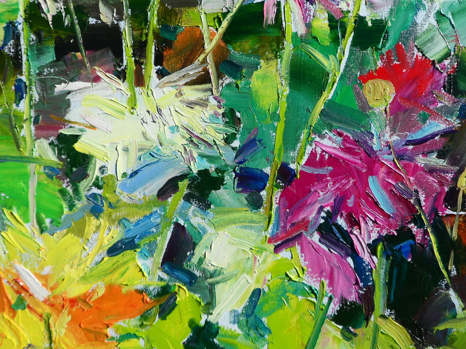 Oil painting Wild Dahlia Flowers Yegor Dulin - 3