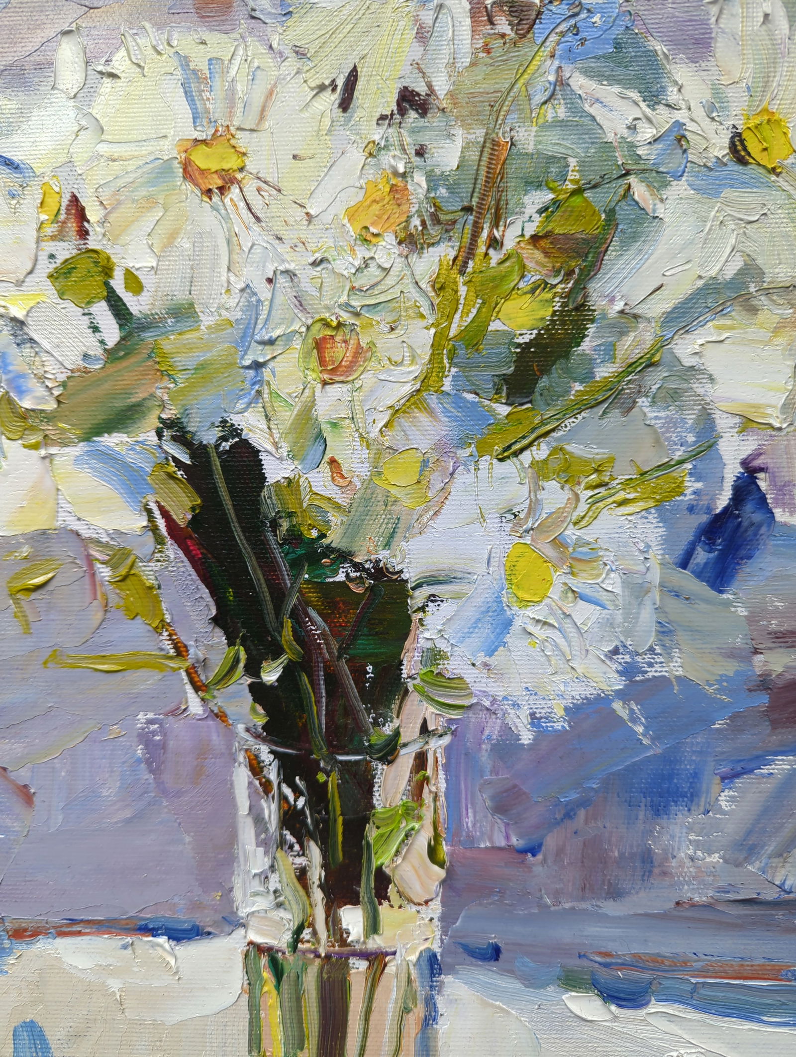 Oil painting White Daisies in a Vase Yegor Dulin - 4