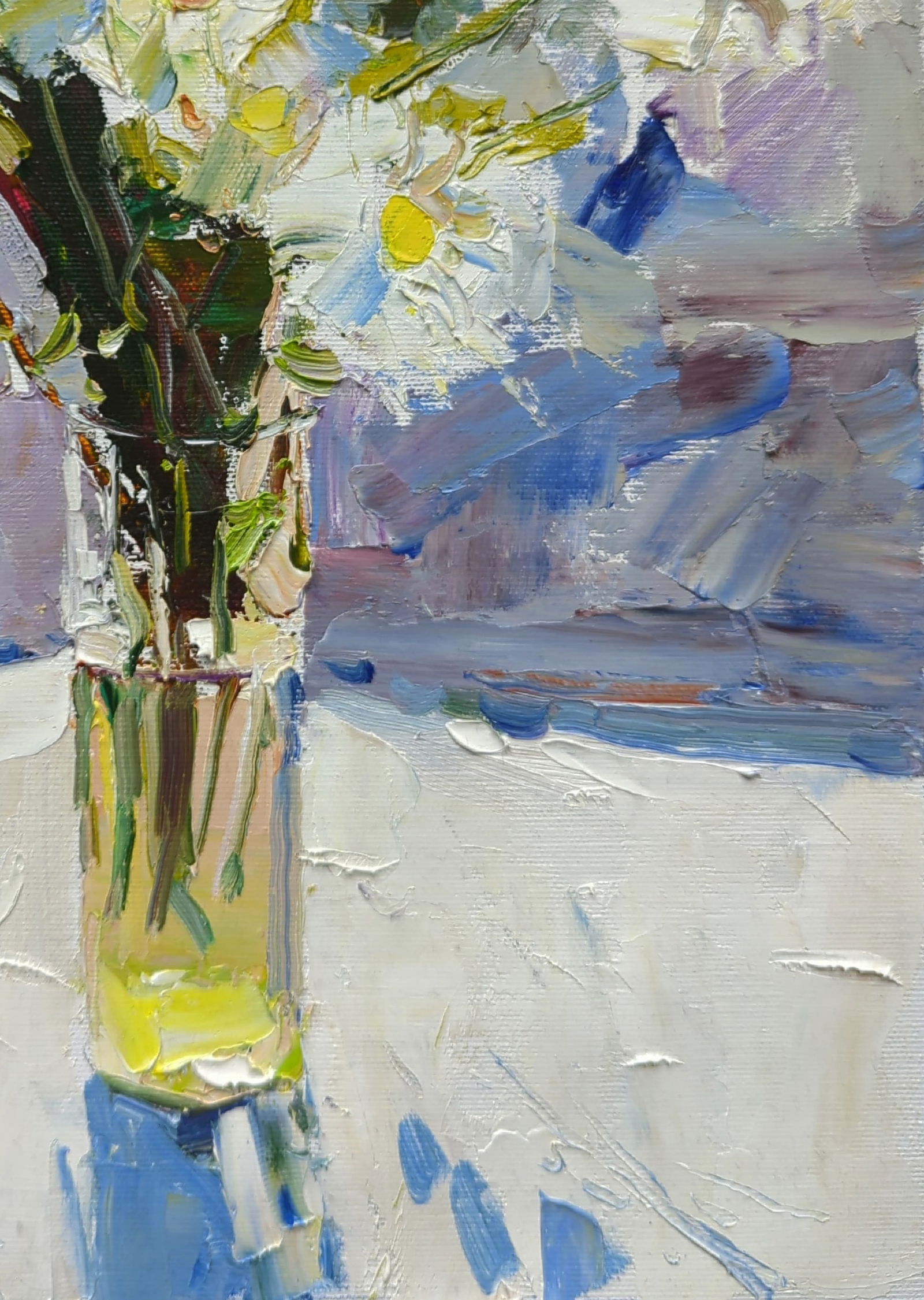 Oil painting White Daisies in a Vase Yegor Dulin - 7
