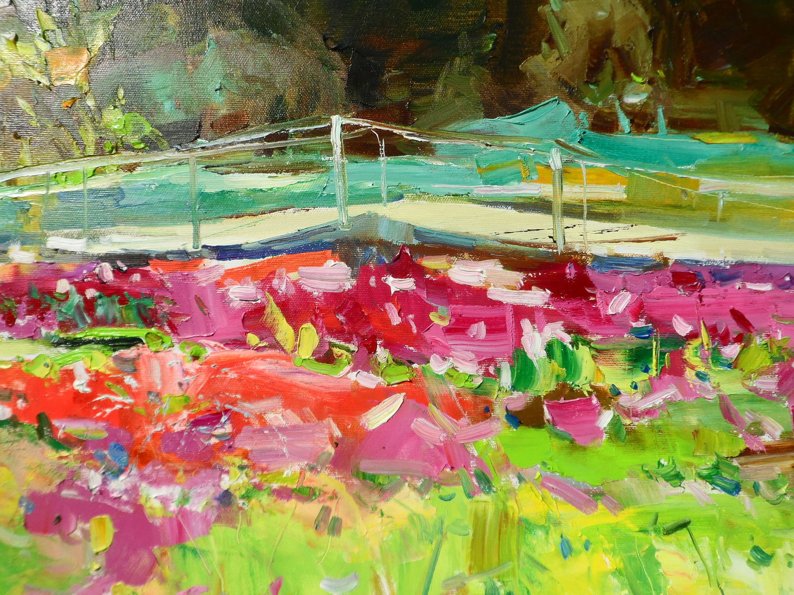 Oil painting Garden Peonies on Nature Yegor Dulin - 3