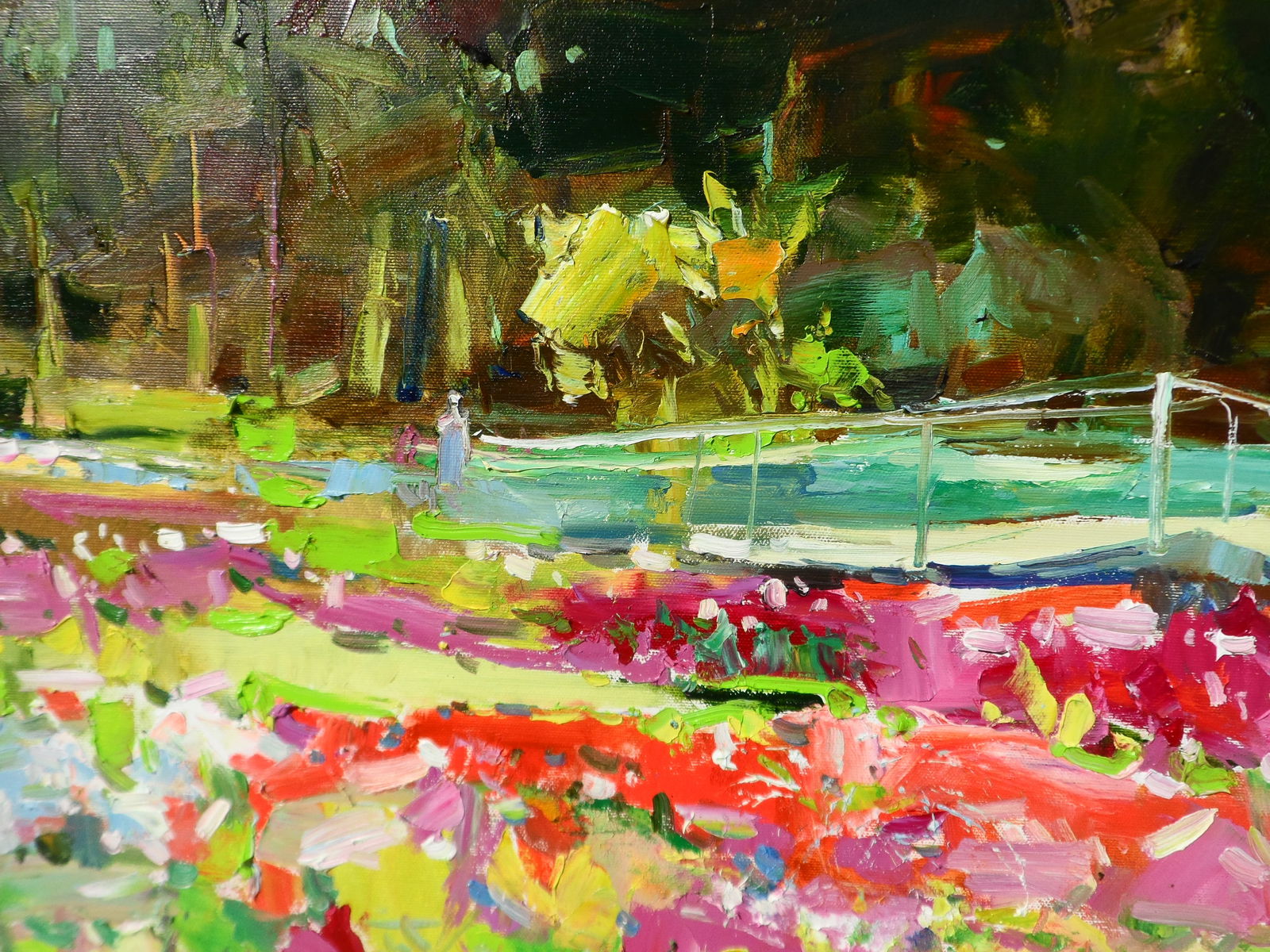 Oil painting Garden Peonies on Nature Yegor Dulin - 4