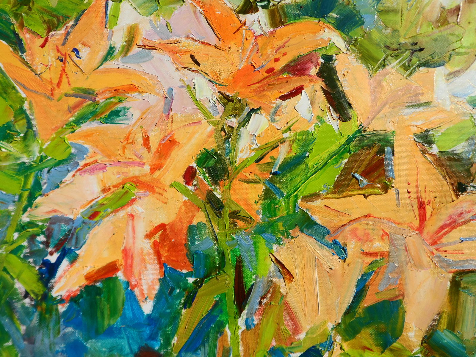 Oil painting Orange and White Lilies flowers Yegor Dulin - 3