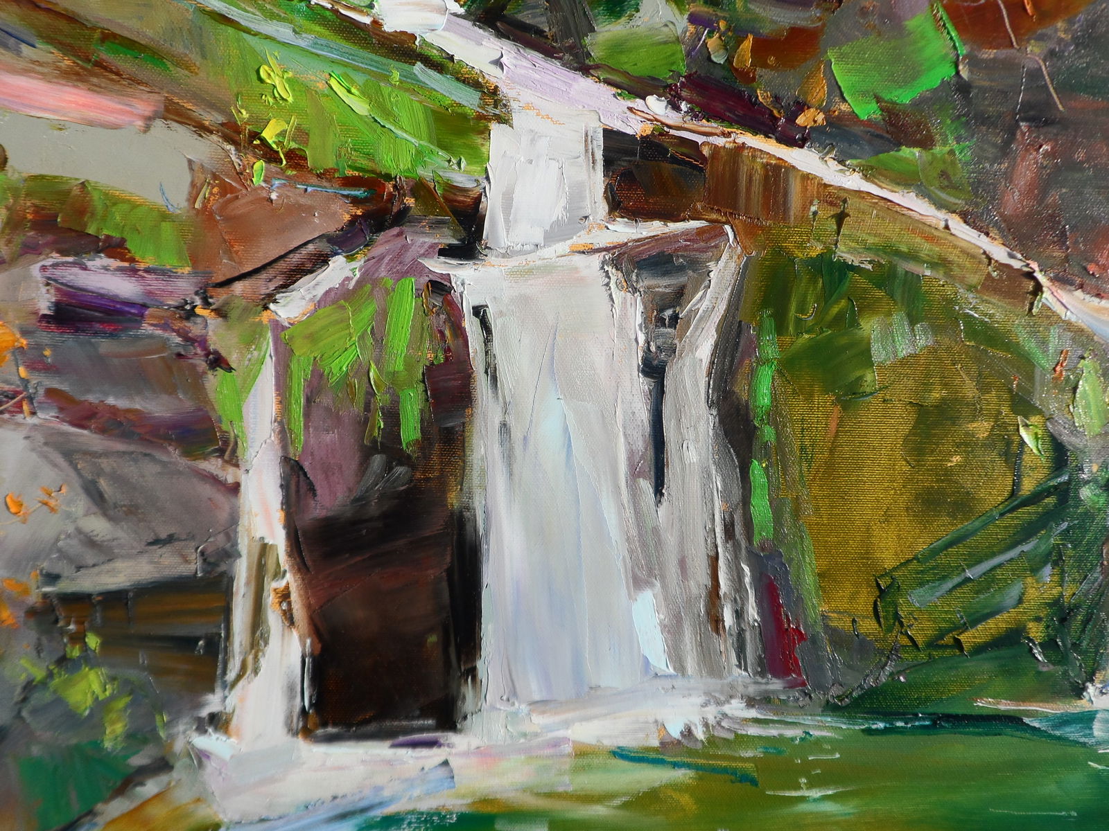 Oil painting Mountain river in Forest Yegor Dulin - 4