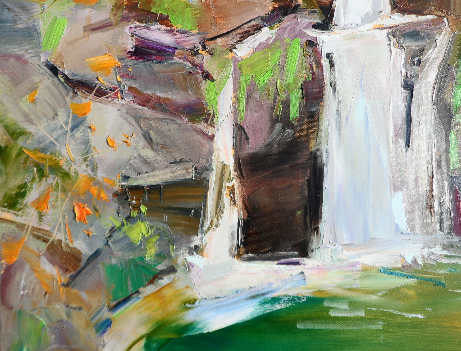 Oil painting Mountain river in Forest Yegor Dulin - 5